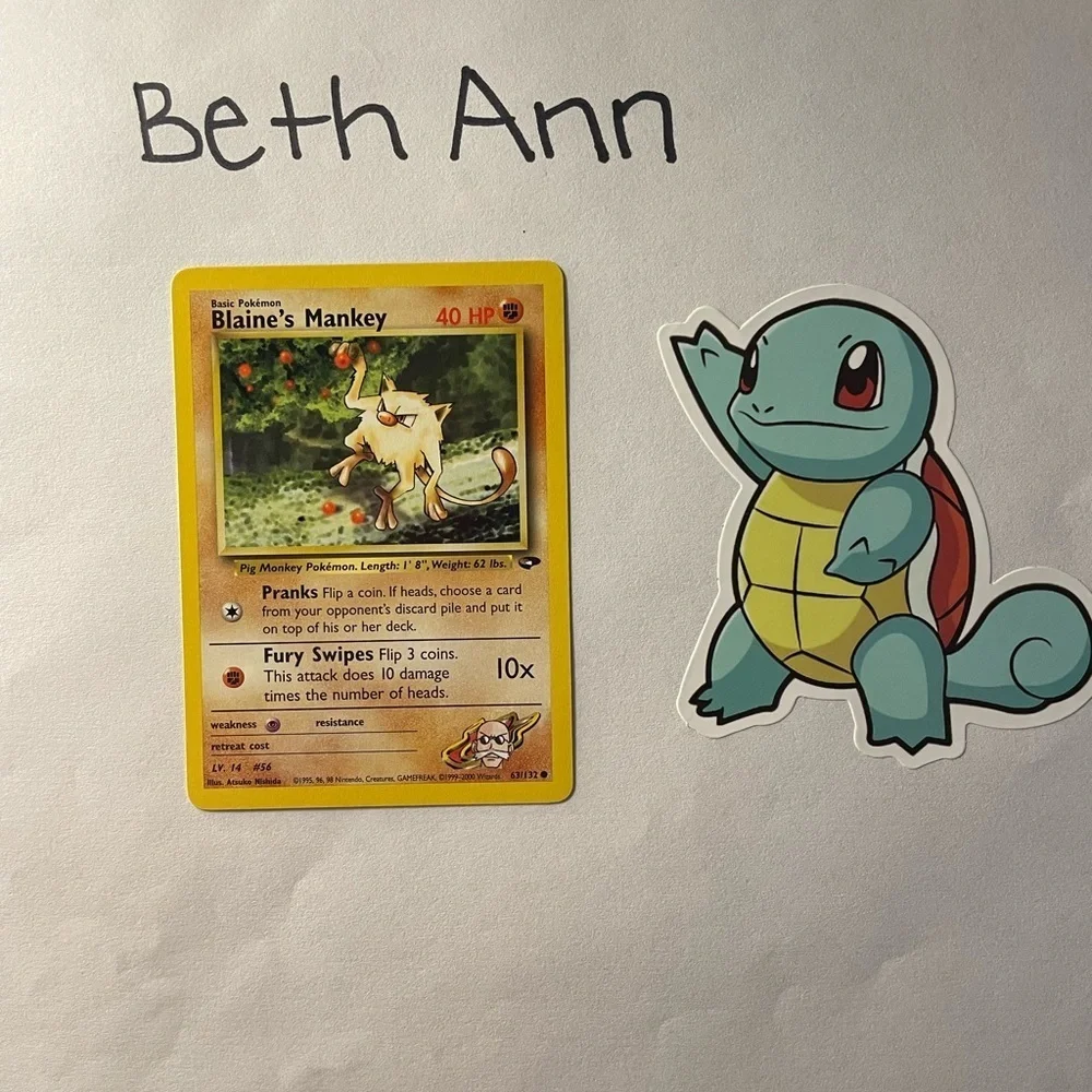 Blaine’s Mankey 63/132 Gym Challenge Pokémon Card – 1999 WOTC